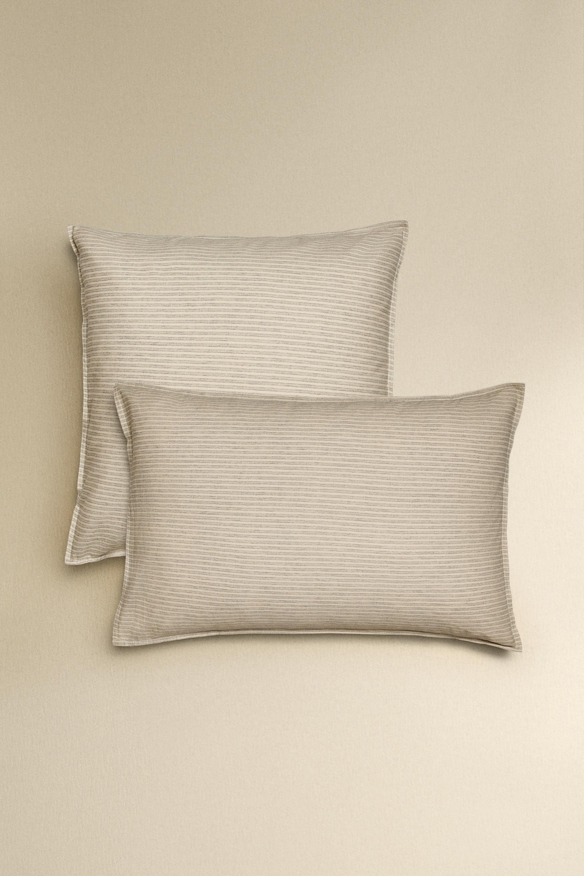 TAIE D’OREILLER FIL TEINTÉ RAYURES